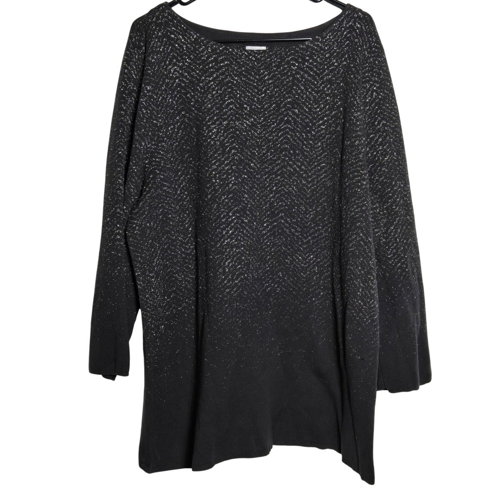 Chicos Metallic Tunic Sweater Chicos 4 US XXL Holiday Glam Party Festive Shimmer